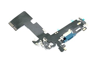 Разъем зарядки для телефона Apple iPhone 13 и микрофоном, голубой