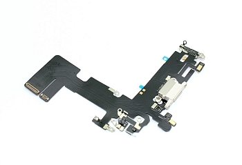Разъем зарядки для телефона Apple iPhone 13 и микрофоном, белый