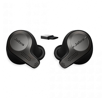 Bluetooth гарнитуры-вкладышы с USB адаптером Jabra Evolve 65t Titanium Black MS